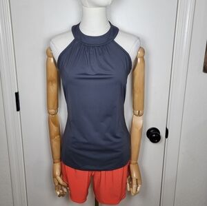 Athleta Gray 1/4 Zip Sleeveless Tank Top Size Small